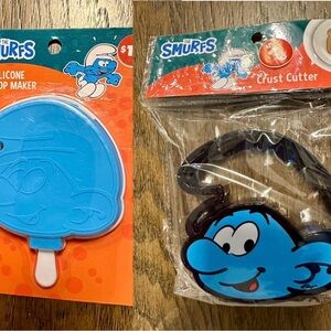 Smurfs Blue Silicone Ice Pop Maker and Crust Cutter
